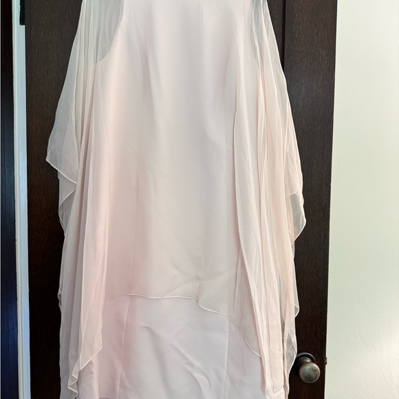 Rickie Freeman for Teri Jon silk chiffon cape overlay on crepe sheath dress - Picture 2 of 9